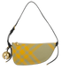 Mini Check Shield Sling Bag, £650, Handbags, Grey/Yellow, Canvas, Front view